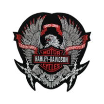 New Harley Davidson Eagle Patch 12&quot; Motor-cycle Jacket Back Embroidered ... - £25.16 GBP
