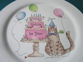 Happy Birthday Cake Plate With Server 12&quot; Original - £35.56 GBP