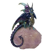 Blue Dragon on Purple Cloud Figurine 6.25 Inches High - $34.98