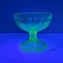 Vintage Federal Glass Green Uranium Ribbon Pattern Sherbet Cup - $13.99