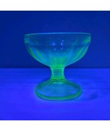 Vintage Federal Glass Green Uranium Ribbon Pattern Sherbet Cup - $13.99