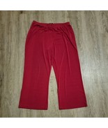 Carolyn Strauss Pull On Elastic Waist Red Pants Sz 1X Petite High Rise - $22.49