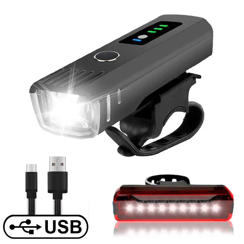 NEWBOLER Smart Induction Bicycle Front Light Set USB Rechargeable Rear Light LED - £15.73 GBP+