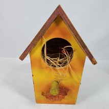 Vintage Farmhouse Wood Bird House Hand Painted 8x5x4 Inch - $22.44