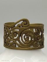 Vintage Brass Bangle Wide Cuff Wrap Bracelet Artisan Mod Etruscan Egyptian - £37.54 GBP