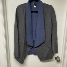 Icelandic Design 100% Wool Drape Front Cardigan Sweater Gray Blue Size S... - £19.78 GBP