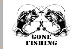 Gone Fishing. Fish Fishing Flag 90x150cm 3x5ft Decor Best Banner - $14.55