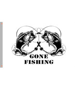 Gone Fishing. Fish Fishing Flag 90x150cm 3x5ft Decor Best Banner - $14.55