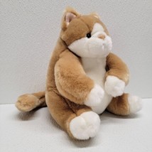 Aurora A&amp;A Custard Fat Chubby Brown White Tabby Cat Plush Stuffed Animal - £35.12 GBP