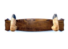 Taxidermy Deer Hoof Foot Feet Gun Rack on Oak Plaque Gunrack Dark Walnut... - $69.30