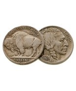 1925-S &amp; 1927-S 5c Buffalo Nickel plein De 2 Pièces En Très Fin VF État - $142.10 CAD