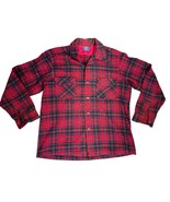 VTG 40s 50s Pendleton Red Plaid Wool Flannel Shirt Loop Collar NOS Workw... - $3,425.65 MXN