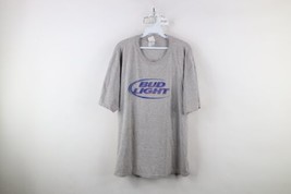 Vintage Mens XL Distressed Spell Out Bud Light Beer Short Sleeve T-Shirt Gray - £31.41 GBP