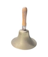 Vintage 7.5” Wide Brass Percussion School Hand Bell w/ Wood Handle Brass... - £51.35 GBP