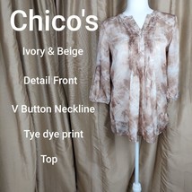 Chico size 0 beige / ivory detail top - £8.79 GBP