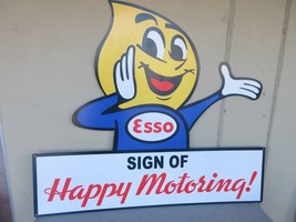 ESSO Oil Happy Motoring Metal Sign 49&quot; by 42&quot; - £98.69 GBP