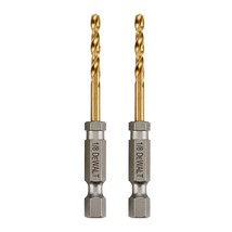 DEWALT Drill Bit Set, 1/8&quot;, 2-pc, Titanium Nitride Coated, Tapered Core ... - $12.99