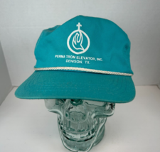 Perma-Tron Elevator Manufacturing co Snapback Hat Cap, Blue w/ Rope, Log... - $14.80