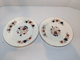 ANTIQUE Pair 19th c. Imari Style Lunch Dessert Salad Plates Floral rd 12556 - $26.17