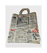 British Newspaper Vinyl Tote, Soft Cotton Inside - $19.80