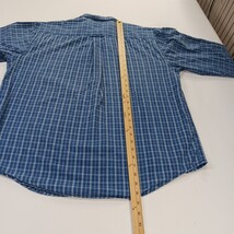 St John's Bay RN#93677 Men's Blue Check Plaid Button-Down Collar Shirt Size L image 5