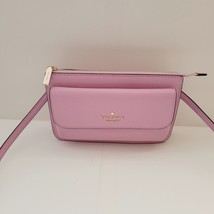 Kate Spade K8284 Leila Pebbled Leather Small Flap Crossbody Quartz Pink Handbag - £73.02 GBP