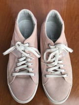 Napapijri Ladies Pink Suede Canvas Sneakers Tennis Shoes Norway Italy HTF Sz 7.5 - £24.38 GBP