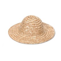 Straw Woven Round Doll Hat 9&quot; Darice #2814 - $2.75
