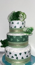 Saint Patrick’s Day A Little Lucky Charm Is On The Way Baby Shower Diaper Cake - £51.41 GBP