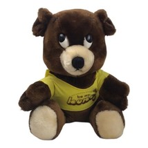 Vintage DAKIN 1976 Be My Honey Brown Bear 13&quot; Plush Stuffed Animal Yellow Shirt - £14.78 GBP