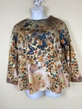 Misslook Womens Plus Size 2XL Butterfly Graphic Sweatshirt Top Long Sleeve - $12.78