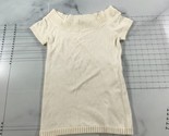 BCBGMAXAZRIA Sweater Womens Medium White Knit Off Shoulder Lightweight - $16.69