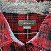 Womens Eddie Bauer Flannel Shirt Size Xl Red Plaid 100% Cotton  - $11.65