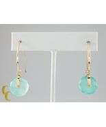 Unico Moderni Color Oro Gancio Orecchini W/Danging Blu Quarzo Ruote - €361,98 EUR
