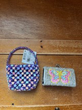 Lot of Small Purple Plastic Bead w Pink Green Blue Orange Flowers &amp; Spar... - $11.29