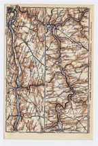1910 Original Antique Map Of Environs Of Liege Namur Dinant Huy Andenne Belgium - £15.33 GBP