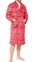 Mens Robe Christmas Red Reindeer Long Sleeve Belted Knee Length Winter-s... - £26.80 GBP