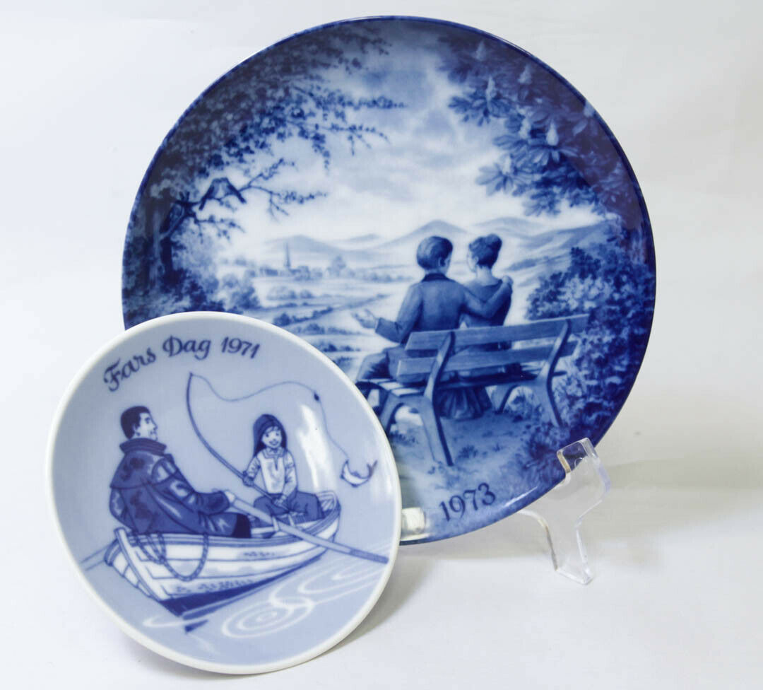 Two Decorative Plates KAISER ANNIVERSARY 1973 WEST GERMANY Porsgurnd Fars Dag 71 - $19.79