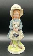 Holly Hobbie 8&quot; Girl &amp; Cat Figurine HHF-5 1973 Figure Worldwide Arts.*Pre-Owned* - $12.09