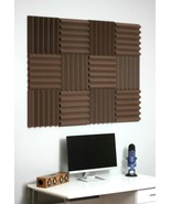 2&quot; Brown Acoustic Wedge Soundproofing Studio Foam Tiles 12 Pack - £29.87 GBP