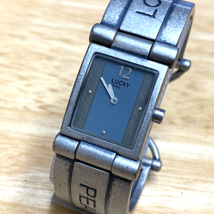 VTG Lucky Brand Lady Silver Rectangle Cuff Bangle Analog Quartz Watch~New Batter - £12.54 GBP