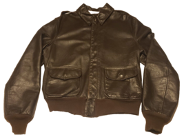Avirex Type A-2 Vtg Usa (Size 44/L) Army Air Force Brown Leather Bomber Jacket - £144.48 GBP