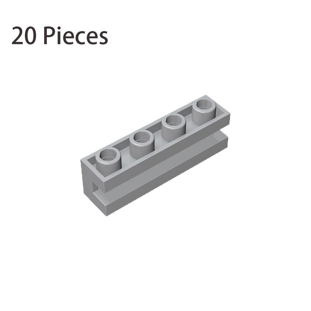 Part 2653 Sliding Piece 1x4 Building Pieces Bulk Lot 20 Pieces Light Gray - $7.40