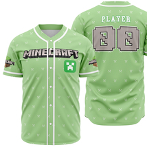 Custom Jersey Unisex Video Game Shirt Minecraft Baseball Jersey Gift for Gamers - £15.95 GBP+