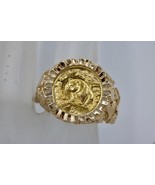 24K Gold 5 Yuan 1/20oz Chinese Panda Coin on 10K Gold Nugget Ring Mount ... - £477.79 GBP
