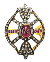 Victorian 1.65ct Rose Cut Diamond Ruby Cute Wedding Ring Vintage VTJ EHS - £548.93 GBP