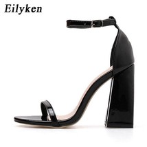 Eilyken 2021 New Fashion Fluorescent green Buckle Strap Women&#39;s Sandals Shoes Se - £37.73 GBP