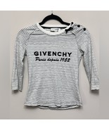 Givenchy girls XS cotton 3/4 sleeve top stripes buttons bow very Parisian - $901.52 MXN