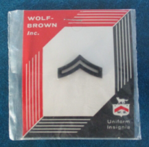 Vintage WOLF-BROWN Inc Uniform Insignia Corporal Collar Pin In Unopened Package - $4.95