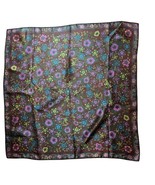 Vintage Scarf Retro Boho Style Color Floral Large Brown u - £19.29 GBP